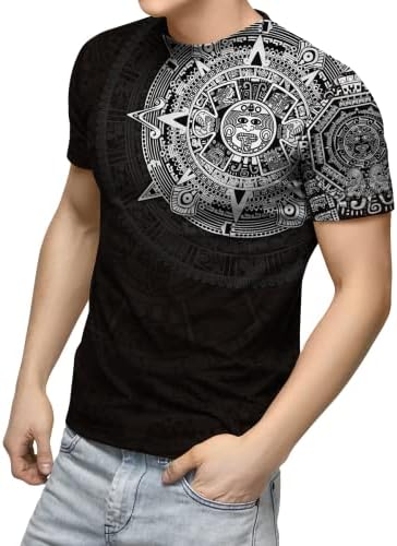 STALLELIO - חולצות מקסיקו אצטקיות פרימיום | חולצות שרוול קצר יבש בכושר S-5XL בגודל מלא